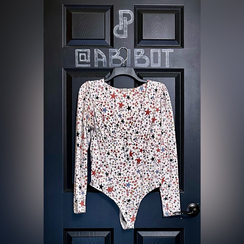 Free People Multicolor Star Pattern Bodysuit